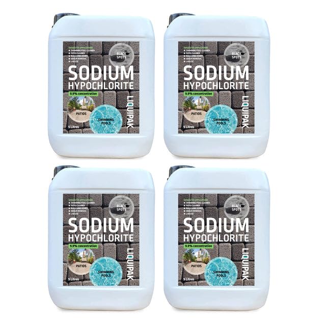 Sodium Hypochlorite 9.9% 4x5L - Powerful Patio Cleaner & Black Spot Remover | Fo