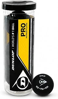 Dunlop Squash Balls Pro, Double Yellow Dot
