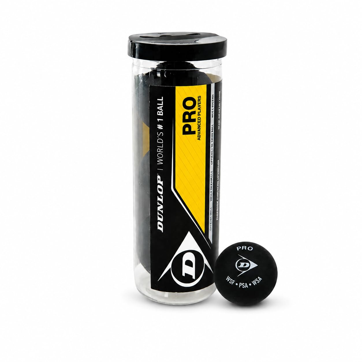 Dunlop Squash Balls Pro, Double Yellow Dot