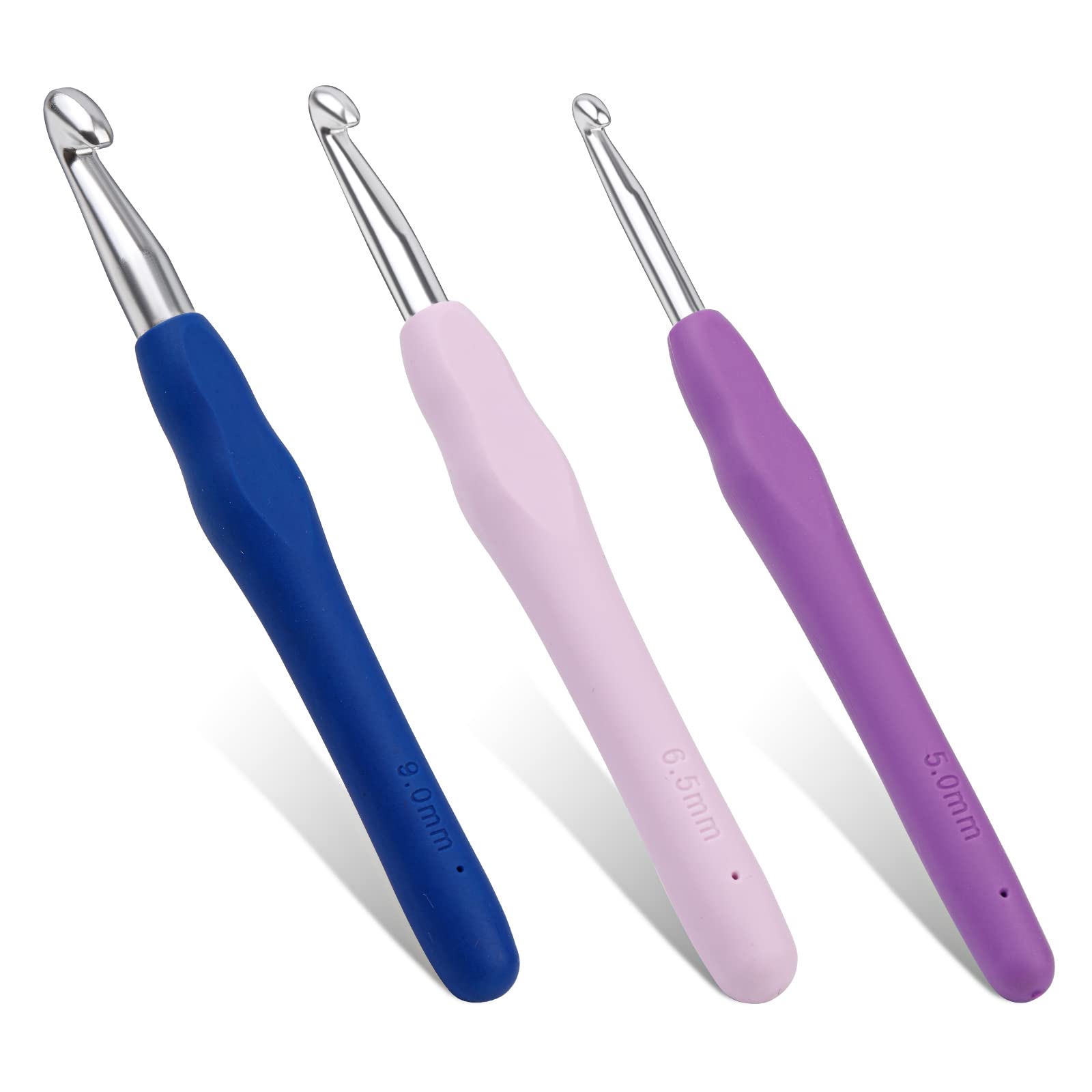 3 Sizes Crochet Hooks 5.0mm 6.5mm 9.0mm Crochet Hooks for Arthritic Hands | Ergo
