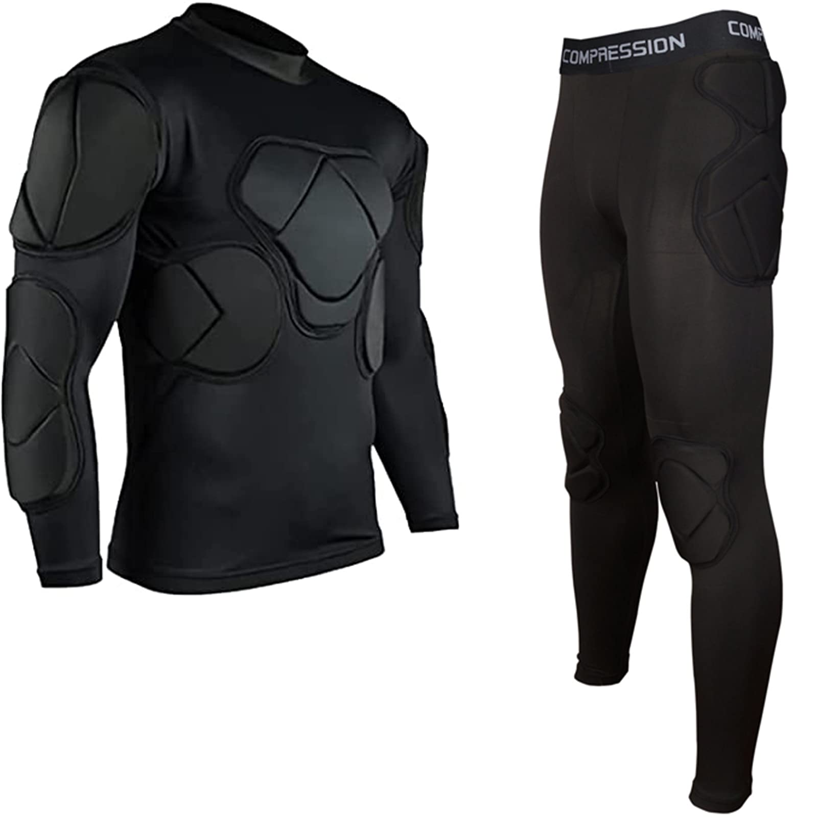 Jellybro Men's Padded Football Protective Gear Set Training Suit for Soccer Bask