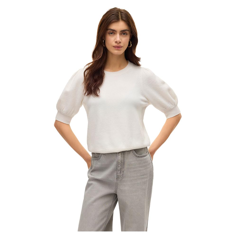 Vero Moda Vmdoffy 2/4 O-Neck Pullover Ga Noos Maglione Lavorato a Maglia Donna