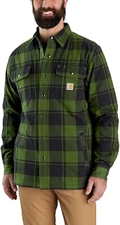 Carhartt Relaxed Fit Heavyweight Flannel Sherpa-Lined Shirt Jac Button Down Shirt (Pack of 1)