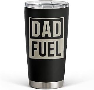 SANDJEST Dad Tumbler 20oz, Dad Fuel Stainless Steel Insulated Tumblers, Coffee Mug Cup for Best Dads from Daughter Son, Gifts for Birthday Christmas Fathers Day
