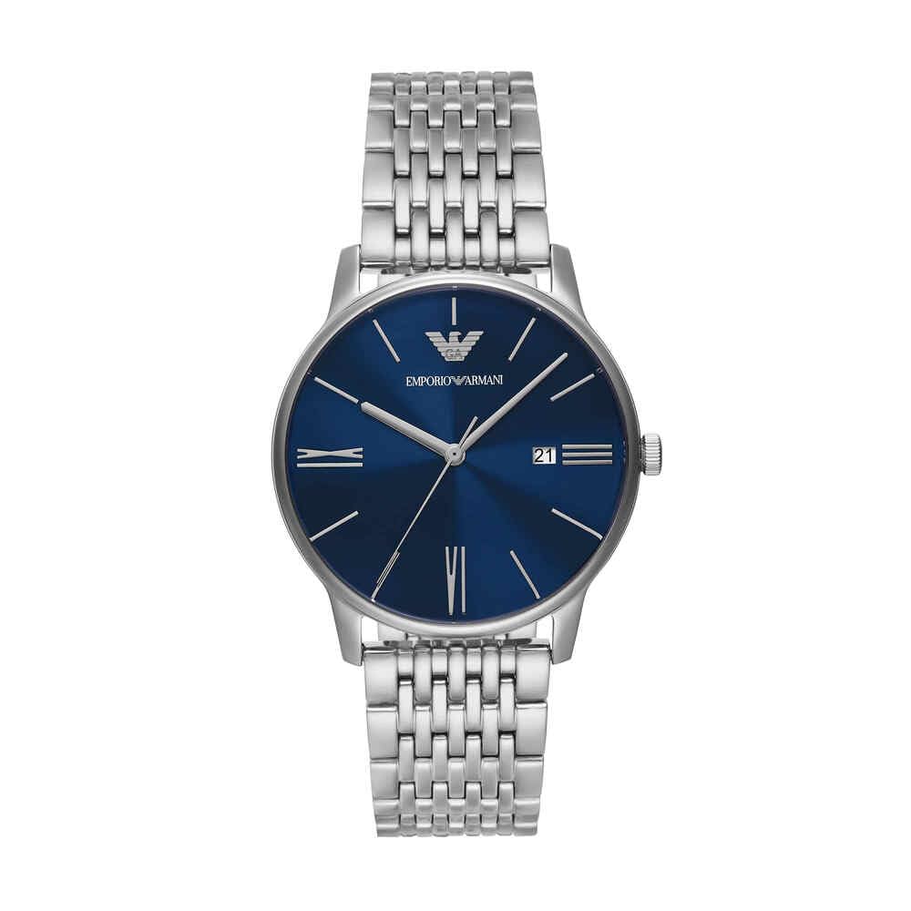 Emporio Armani Men's Quartz Watch with 42mm Case with Stainless Steel, Leather o