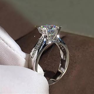 Luxury 6 Claws Cubic Zirconia Rings for Women Eternity Wedding Jewelry