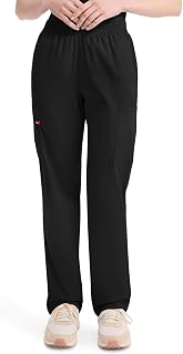 Dickies EDS Signature Scrubs for Women, Elastic Waist Pull-On Cargo Pants for Women in Soft Brushed Poplin - 86106