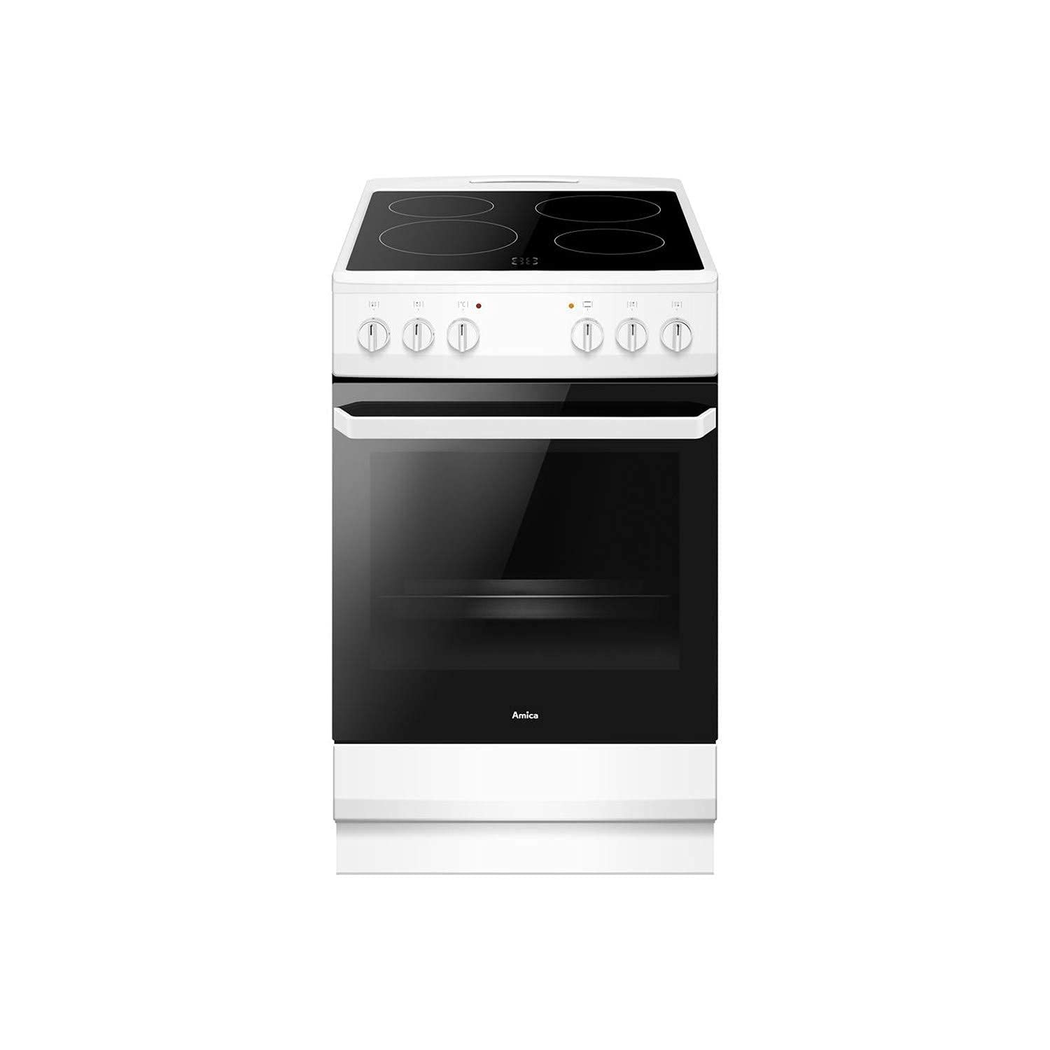 Amica AFC1530WH Freestanding Electric Cooker with Ceramic Hob, Conventional Oven