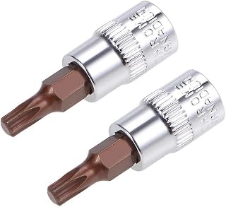 uxcell - Chiave a bussola Torx T S2, in acciaio, lunghezza 48 mm, 2 pezzi, a19080900ux0290, 1/4" T20