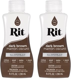 Rit Dye Multi-Purpose Liquid 8 OZ. | Great for Clothing, Accessories, Décor, and Much More | 2-Pack, Dark Brown
