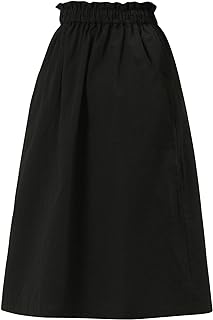 Allegra K Women's Cotton A-Line Skirt Elastic High Waist Casual Midi Skirts