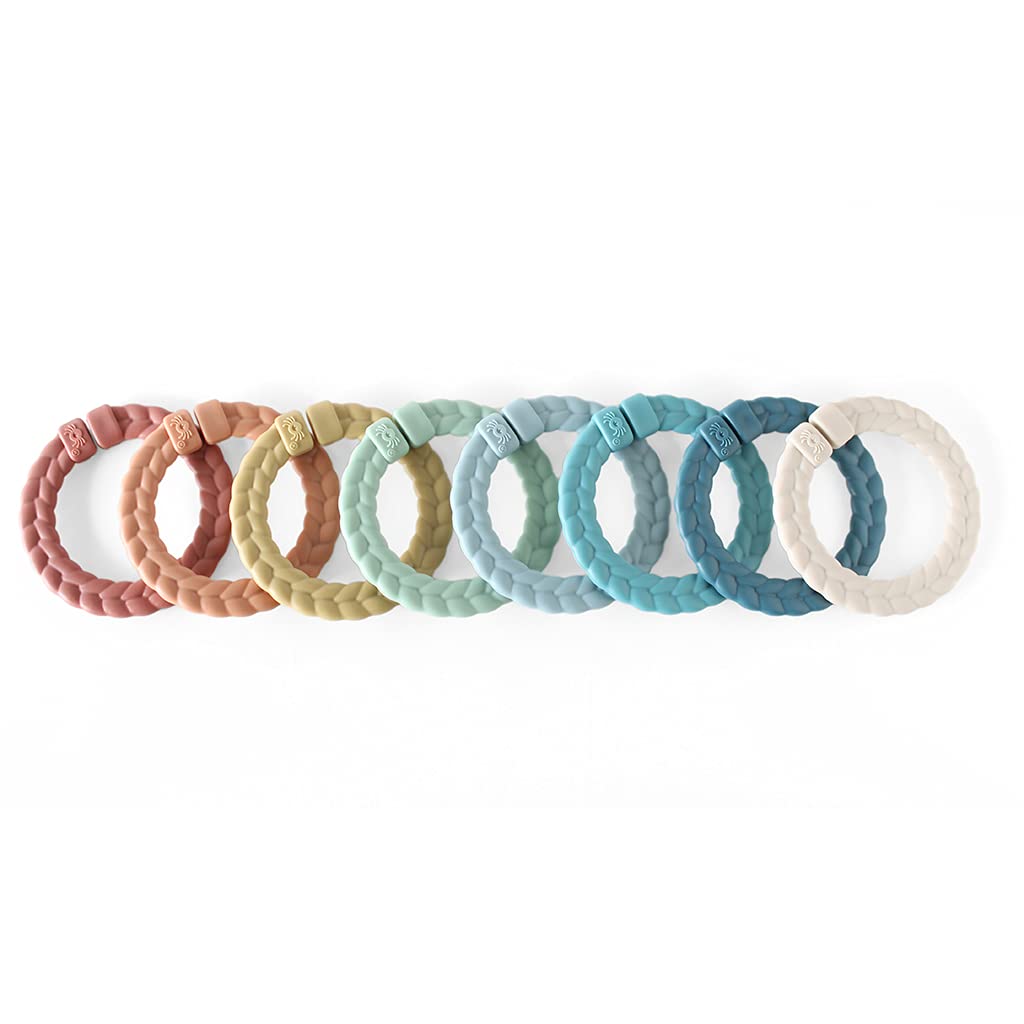 Itzy Ritzy Linking Ring Set, Teething Rings for Babies, Set of 8 (Rainbow) | Bab