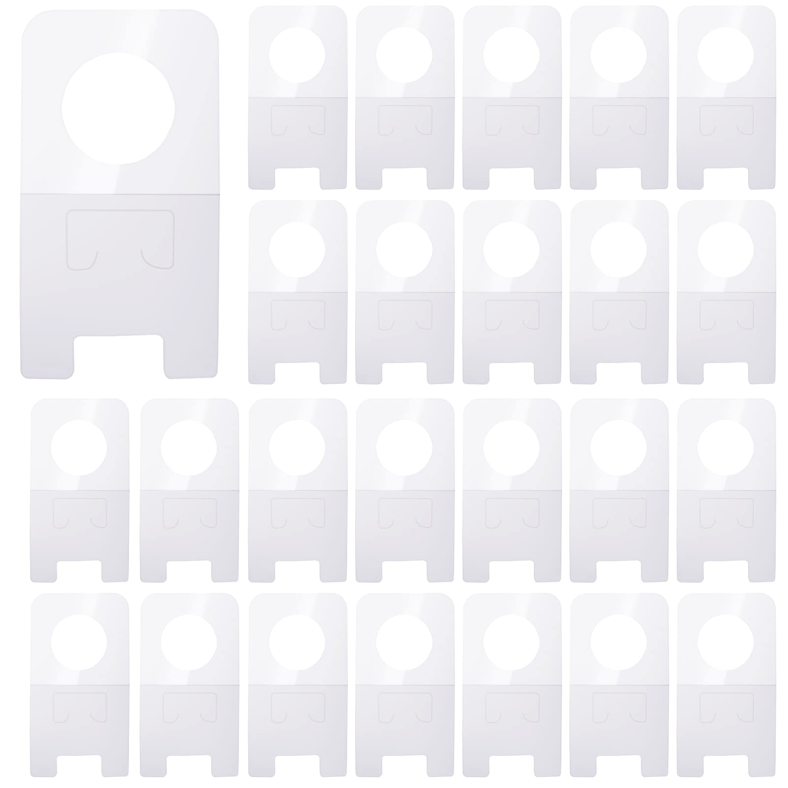 200 Hanging Tabs, 1.5" x 0.79", Retail Hole Labels, Transparent, Self Adhesive, 