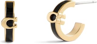 COACH Jewelry Women's Signature C Enamel Huggie Earrings