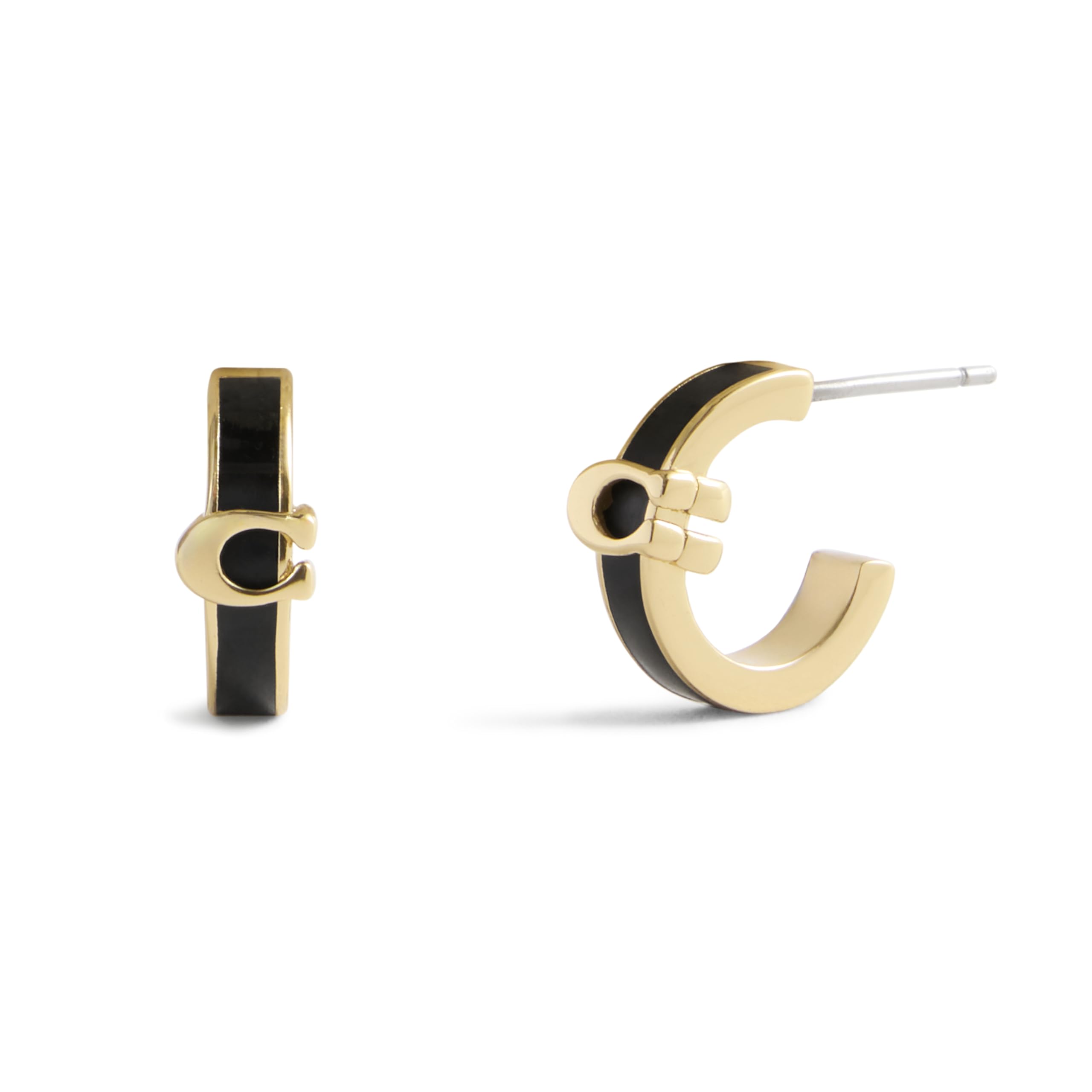 COACH Jewelry Women's Signature C Enamel Huggie Earrings