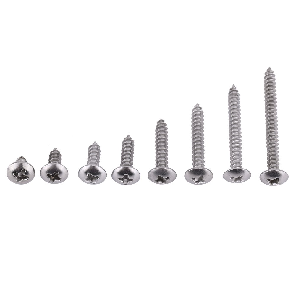 200pcs M3 Stainless Steel Screws 304SS Self Tapping Screws with Pan Flat Truss H