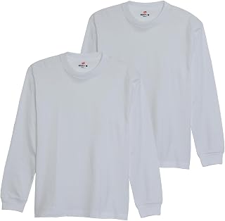 Hanes Men's Neck, 100% Cotton, Round Body, Tagless, Beefy Long Sleeve T-Shirt