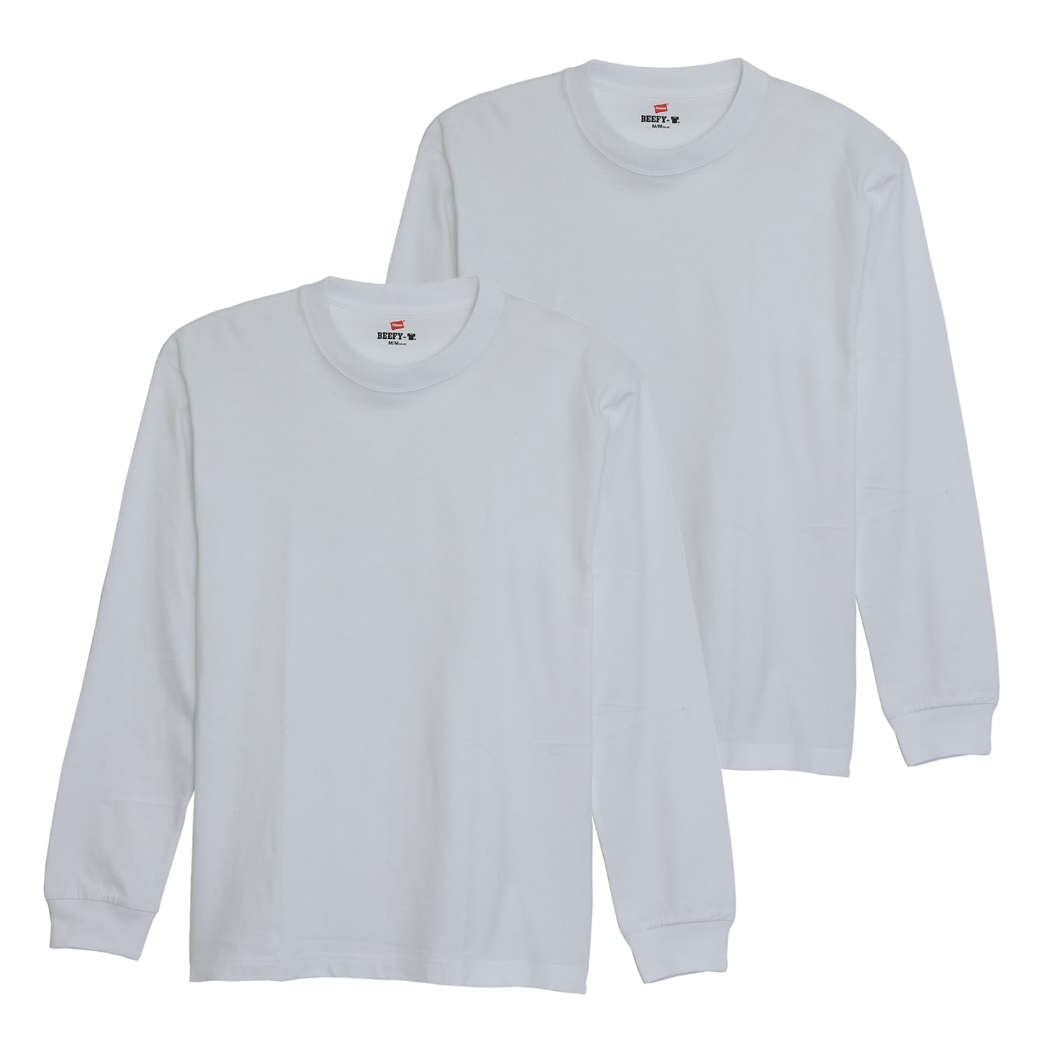 Hanes Men's Neck, 100% Cotton, Round Body, Tagless, Beefy Long Sleeve T-Shirt