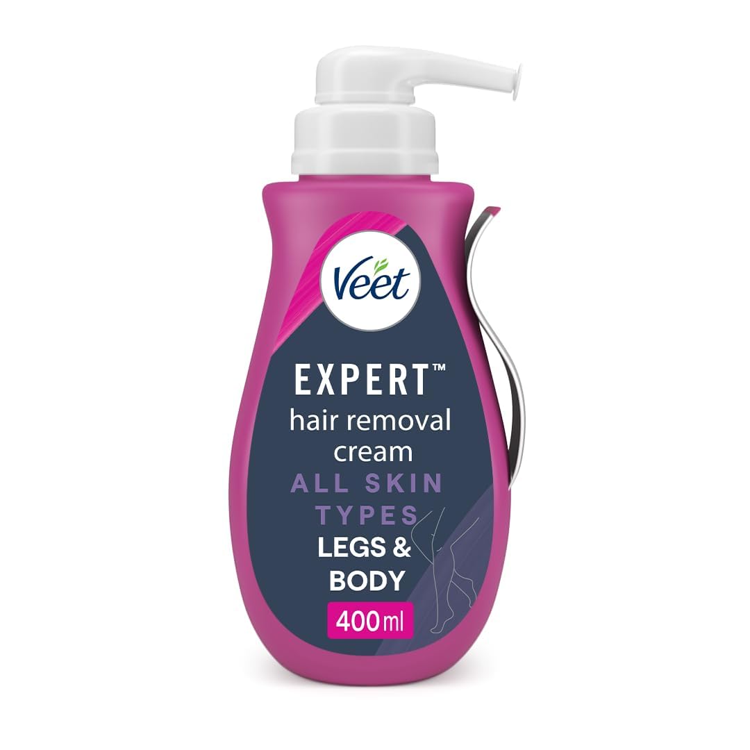 Veet Expert Hair Removal Cream, 400ml, All Skin Types, Lasting Smoothness | Long