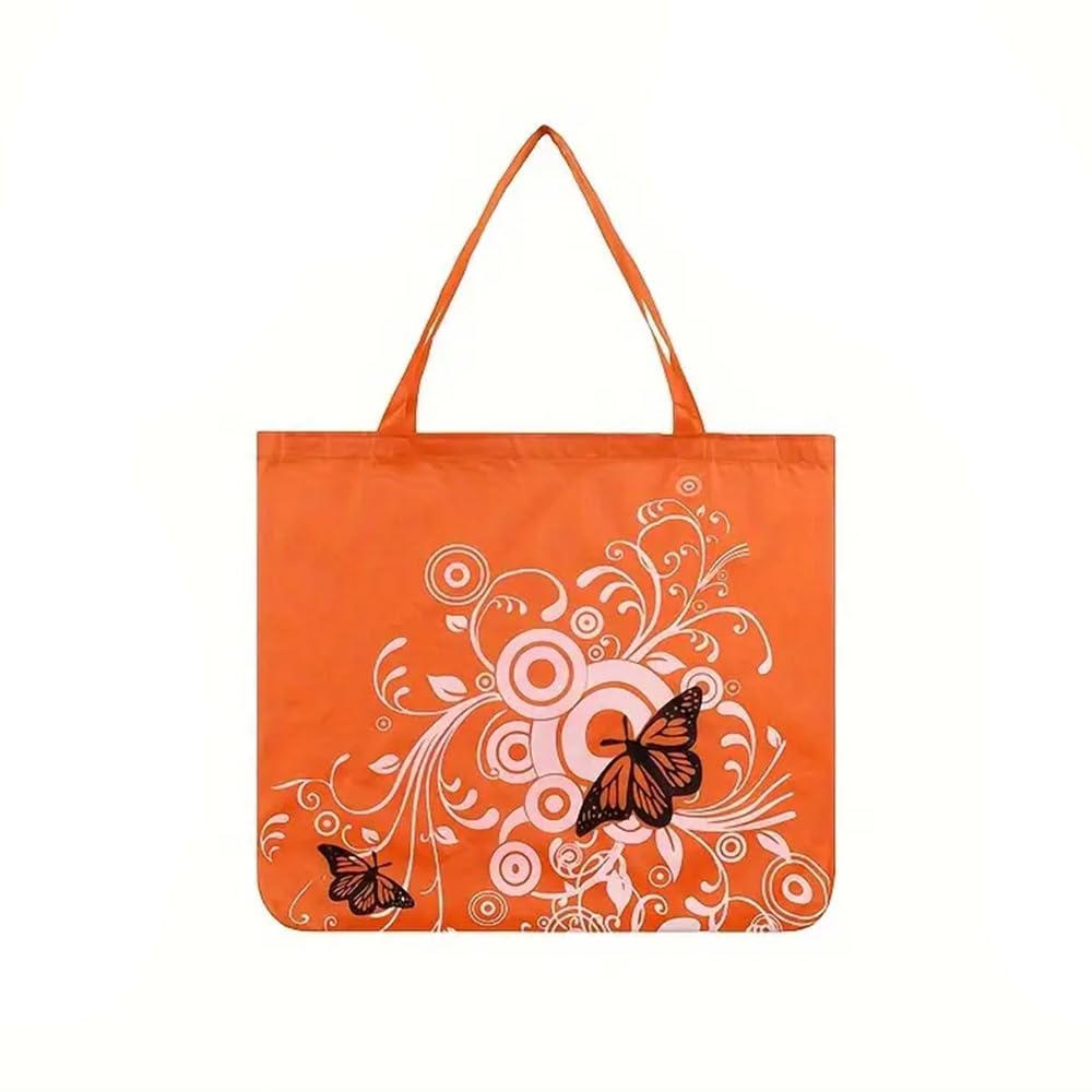 Reusable Foldable Shopping Bags Butterfly Flower Shopping Bags Made of Durable P