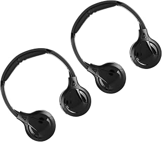 Dioche IR Headphones, Car Headphones Wireless for Car DVD, 2 Channel Cordless Infrared IR Stereo Audio Headphone Earphone for Car Headrest DVD