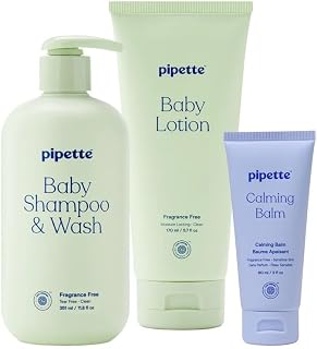 Pipette Fragrance Free Baby Essentials Set, (Pack of 3)