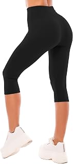 SINOPHANT Women's 3/4 High Waist Elastic Leggings