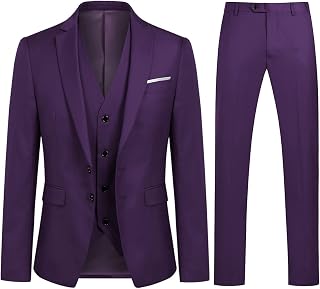 YOUTHUP Men's 3-Piece Slim Fit Suit for Business Wedding