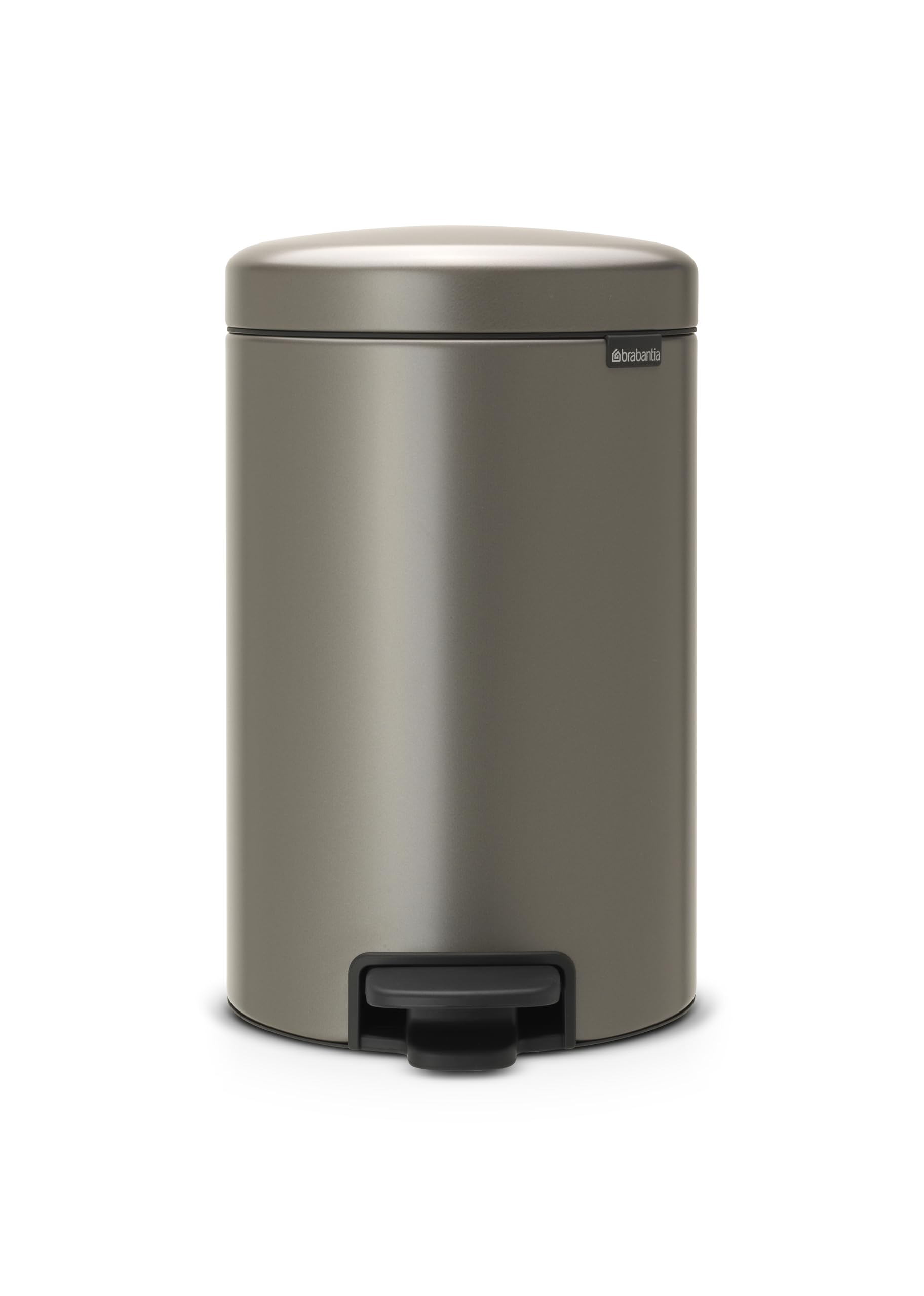 Brabantia NewIcon Pedal Bin 12L (Platinum) Soft-Closure Rubbish Waste Bin, Remov