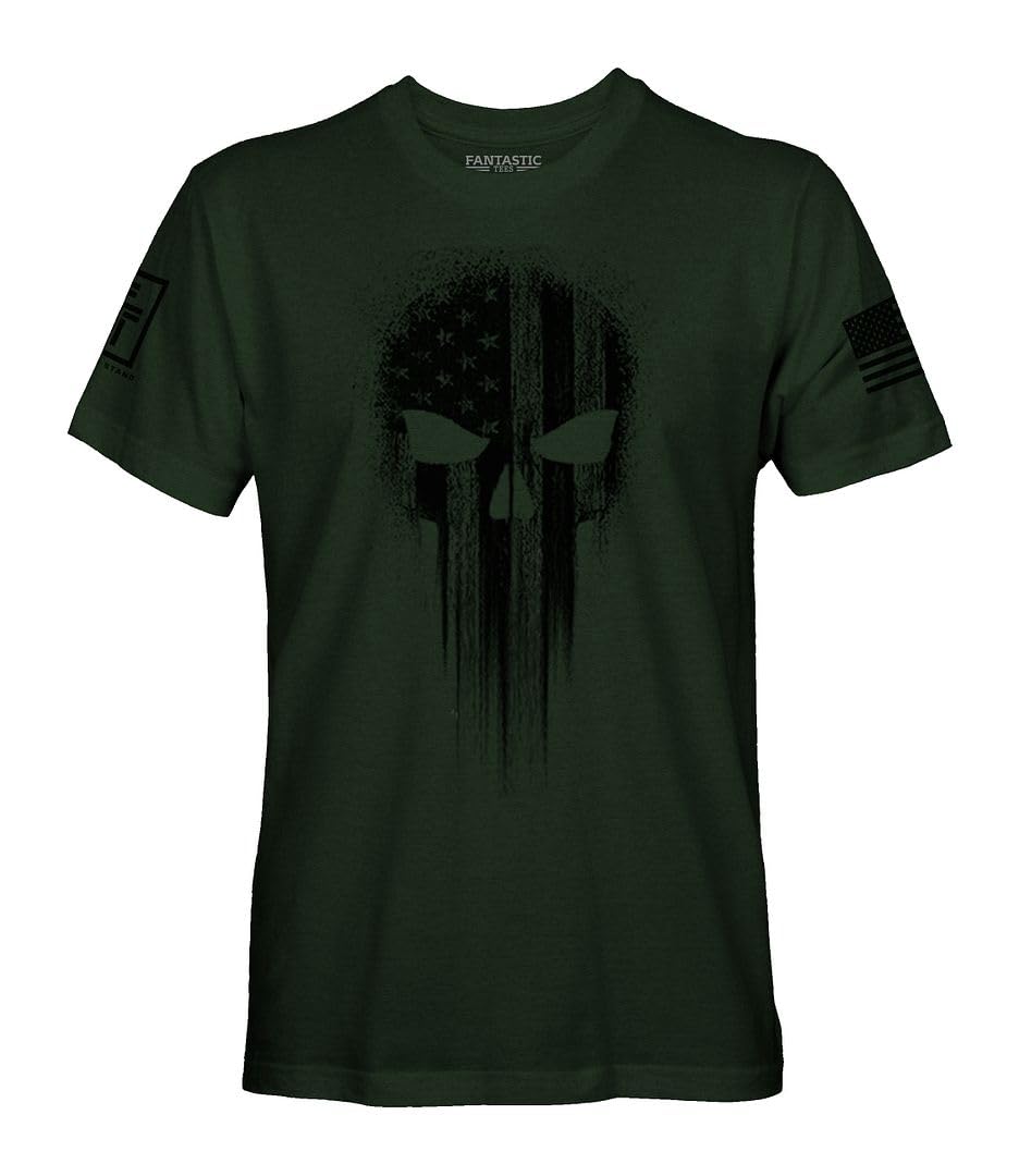 Fantastic Tees USA American Skull Men's Patriotic T-Shirt