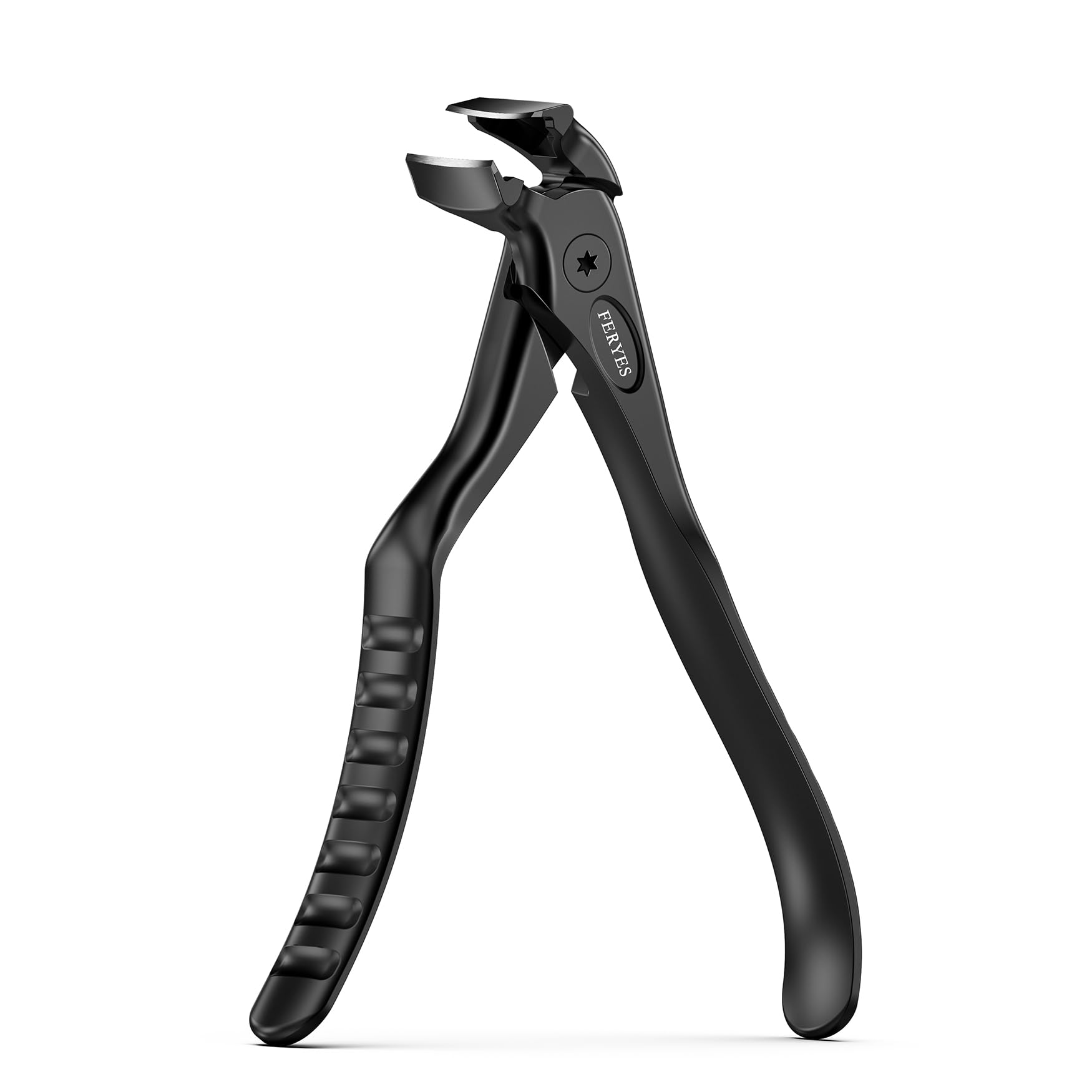 FERYES Ergonomic Non-Slip Long Handle Nail Clippers for Seniors, Unique Angled H