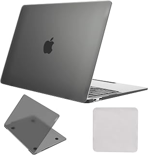 MacBook Air 13" Case for 2020 2019 2018 M1 Chip A2337 A2179 A1932 (with Display Polishing Cloth), Matte Black
