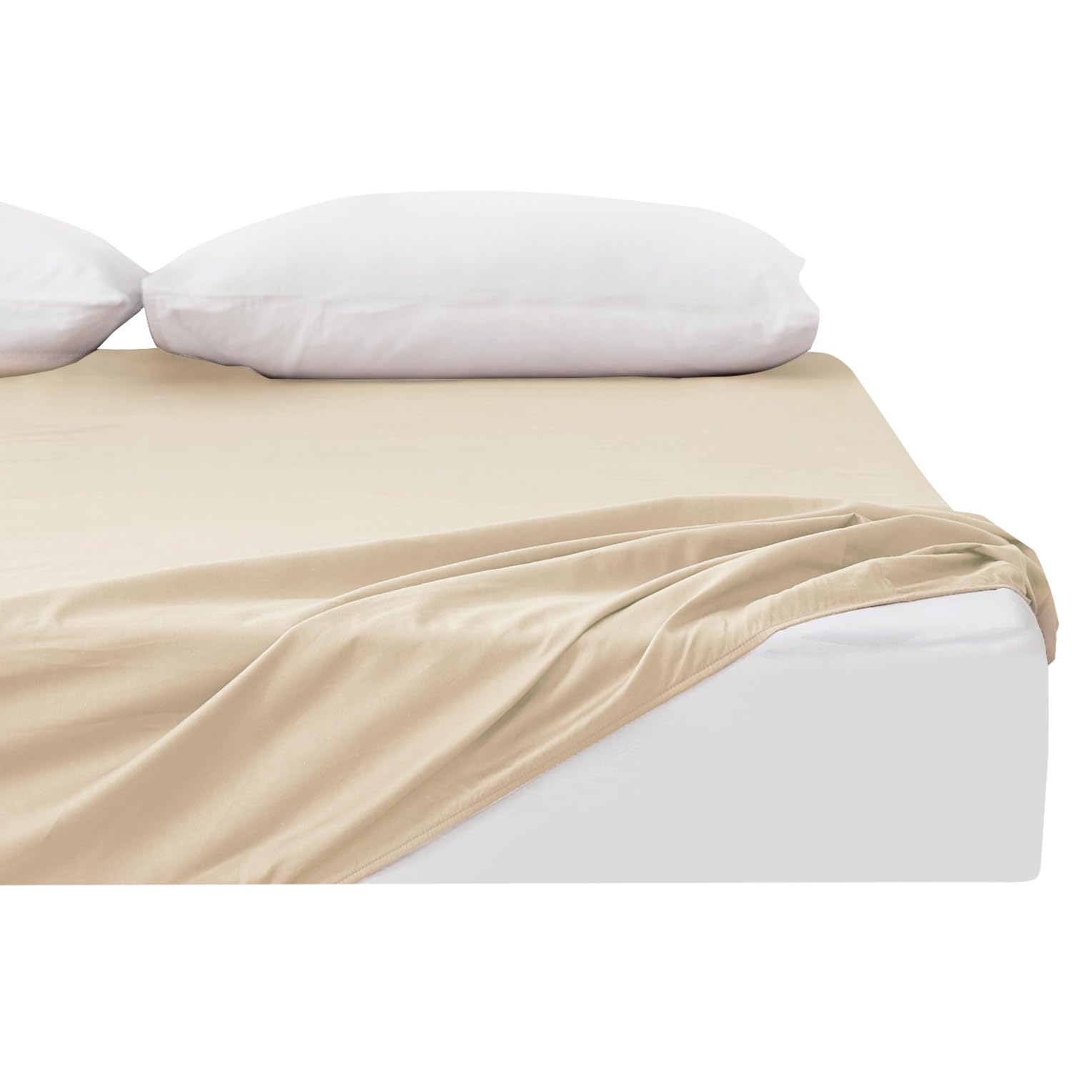 Kumori 100% Cotton Fitted Sheet, No Pilling, Queen, Gentle on the Skin, Absorben