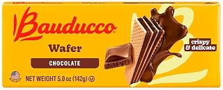 Bauducco Chocolate Wafers - Crispy Wafer Cookies With 3 Delicious, Indulgent, Decadent Layers of Chocolate Flavored Cream - Delicious Sweet Snack or Desert - 5.0 oz (Pack of 1)