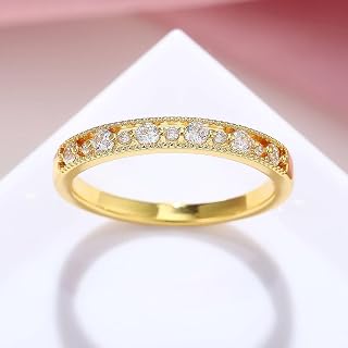 Versatile Delicate Sparkling Small Cubic Zirconia Ring Daily Wearable Jewelry for Women