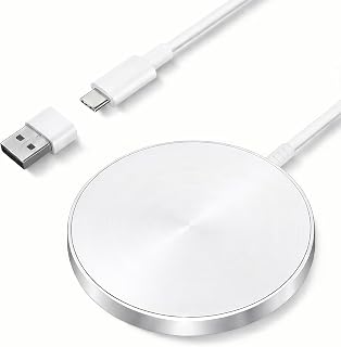 Magnetic Wireless Charger, Mag-Safe Charger 15W Fast Charging for iPhone 18 Pro Max/Duo/17/16/15/14/13/12 Series and AirPods 5/4/3/2, Wireless Charging Pad with USB A&C Dual Ports(White, No Adapter)