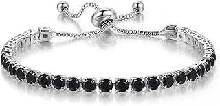 Tennis Bracelets for Women Men Adjustable Charm Link Bracelet 14K Gold Plated Dainty Multicolor Cubic Zircon Bracelets for Teen Girls Crystal Friendship Bracelets Jewelry