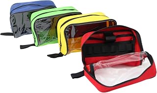 Lightning X Products Color Coded First Aid Medical Kit Accessory Pouches - Zippered Bag With Transparent Window - Set of 4 for EMT Trauma Medic Bags