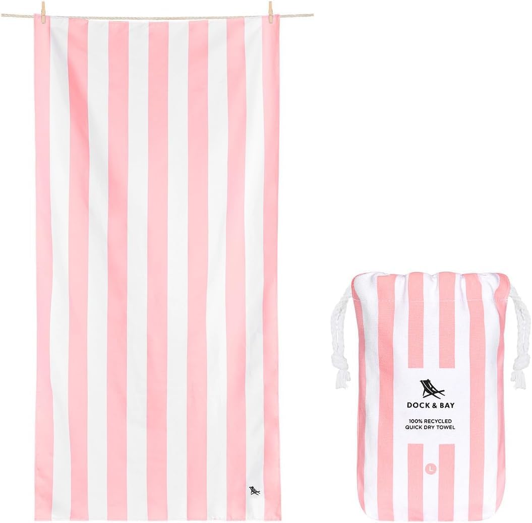Dock & Bay Quick Dry Beach Towel - Cabana - Light Pink, Extra Large | Sand-Resis