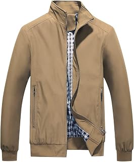 YOUTHUP Mens Summer Bomber Jackets Casual Lightweight Windbreaker Coat