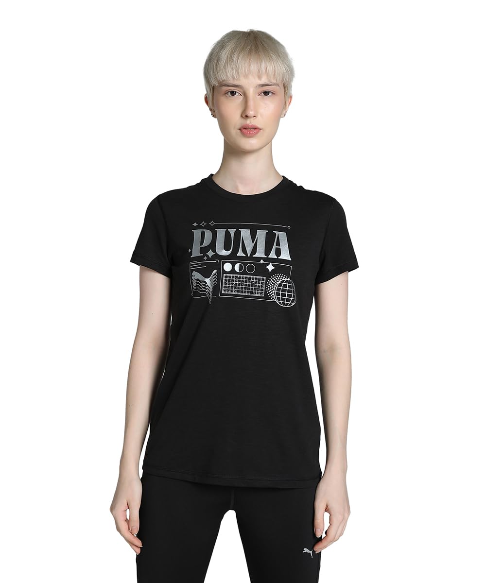 PUMA Women's Graphic Concept Tee Q4 T-Shirts Unisex - Adult