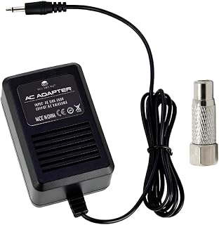 WICAREYO AC Power Supply Adapter with F Plug Female Adapter F Type Male Plug Coax to RCA Female Jack RF Video TV Connector Compatible for 2600