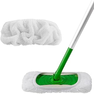 1 x Microfiber Floor Mop Replacement Pad, Washable and Durable, Suitable for Wet and Dry Use, Easy to Clean (White)