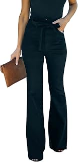 KUNMI Women High Waist Bell Bottom Bootcut Flared Wide Leg Stretch Jeans Fashion Jeans