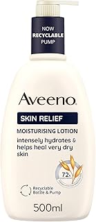 Aveeno Skin Relief Moisturising Lotion for Sensitive Skin (1 x 500ml) | With Soothing Triple Oat Complex and Shea Butter, 72-Hour Intense Hydration, Helps Relieve Very Dry and Tight Skin, Unscented