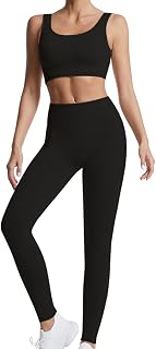 2 Pieces Workout Sets for Women Leggings with Padded Sports Bras