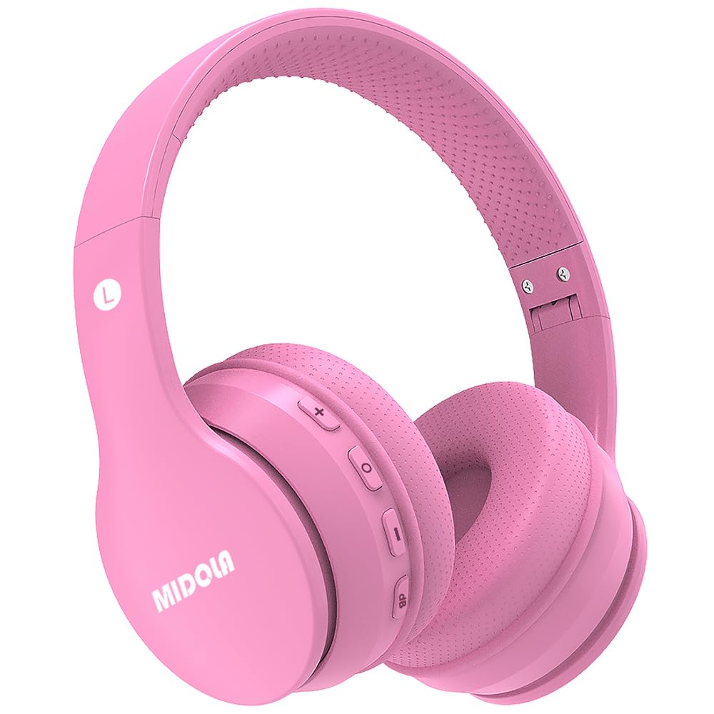 Kids Bluetooth Headphones Wireless 68 Hours,Safe Volume Limit 85/94dB Pink | Bui
