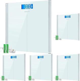 Etekcity Digital Electric Bathroom Scale for Body Weight, 400 lbs, White, ‎11.8 x 11.8 inches (Pack of 5)