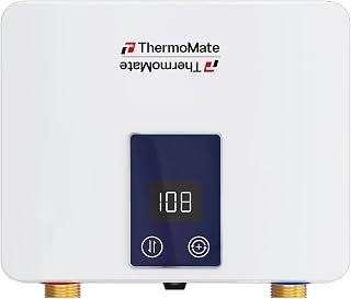 Tankless Small Water Heater Electric 120V 29.2Amp, ThermoMate 3500W On Demand Instant Hot Water Heater with Temperature Display for Kitchen Bathroom Sink Faucet, ETL Certified