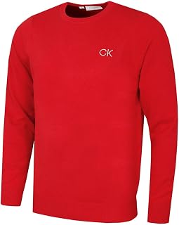 Calvin Klein Men's 2026 Knit Campus Neck CK Cotton Golf Jumper